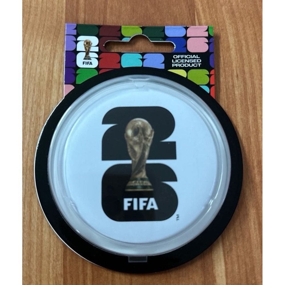 Official FIFA World Cup 2026 Logo Pin - Black & White Trophy Button Badge NEW